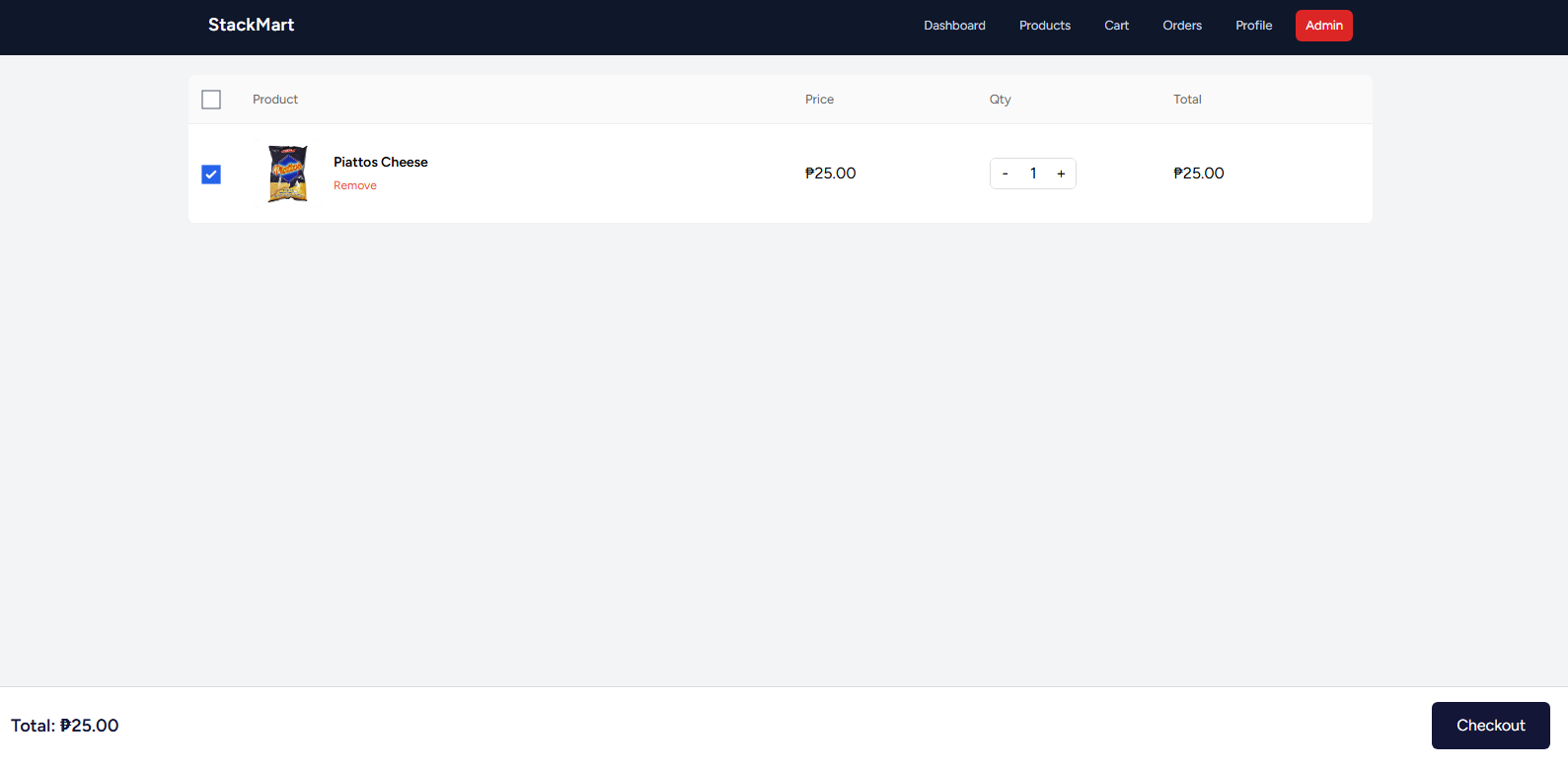 E-Commerce Cart