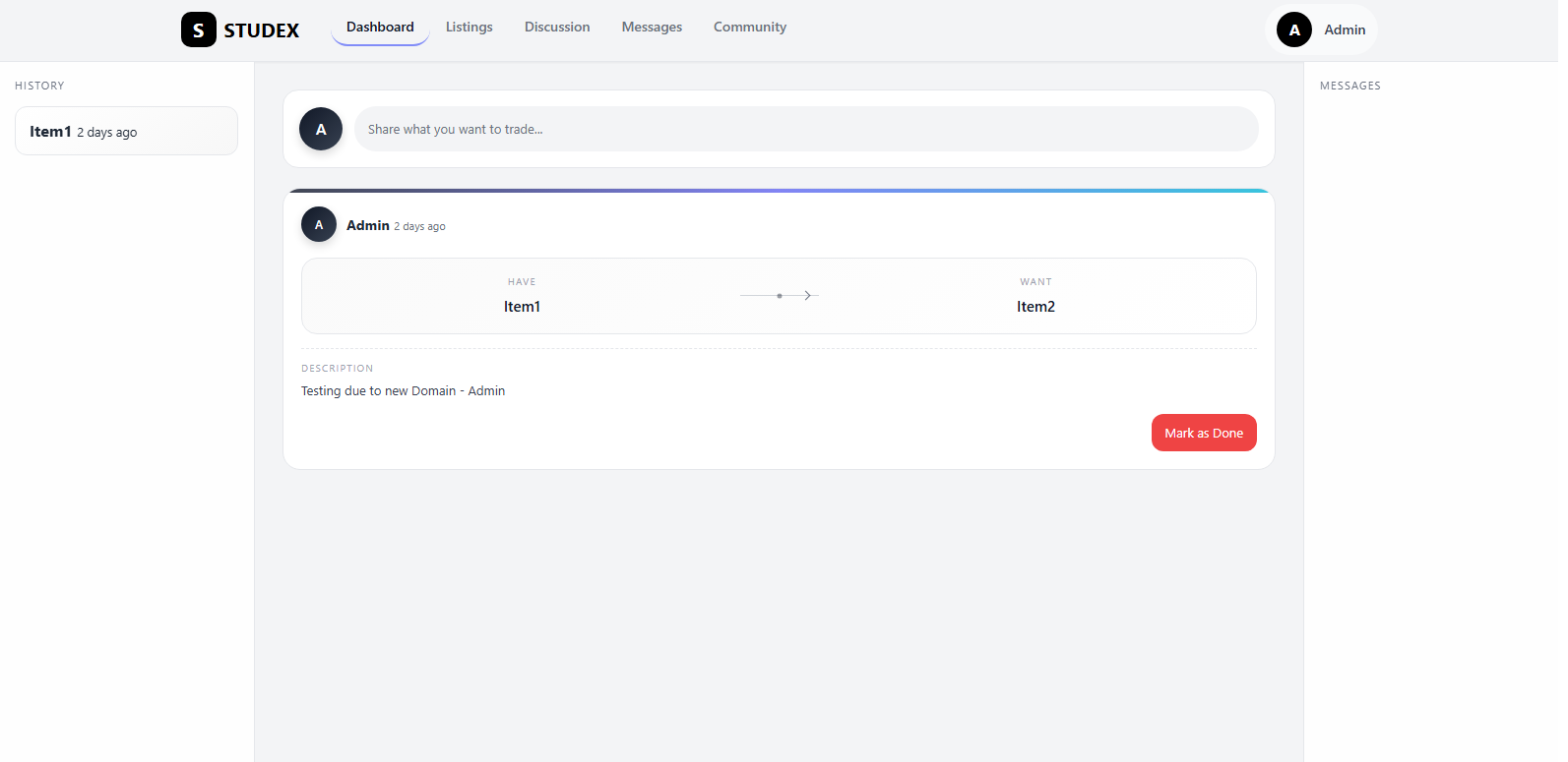 StudEx chat interface